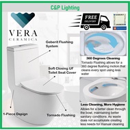 Vera Ceramica 1 Piece Toilet Bowl Tornado Flush WC with Geberit Flushing System A.032T