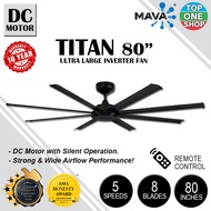 MAVA TITAN 80 Inch DC MOTOR REMOTE CONTROL 5 SPEED 8 BLADE CEILING FAN