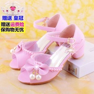 高跟鞋 高跟鞋 2024 新款 kasut perempuan heels Girls' 2025 Crystal Sandals - Soft Sole Princess Look