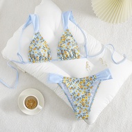 Biquini Feminino Split Printed Swimsuit Ladies with Chest Pad Bikini Floral