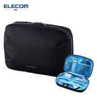 ELECOM Gadget Pouch Full Open Type Black, With Touch Pen Holder, AC Adapter, Mouse, Mobile Batteries, Cables Case BMA-GPAB01BK