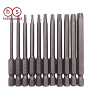 For 1/4" Hex Shank 75mm Length Steel Star 6 Point Screw Driver Kit Tool Screwdriver Bit