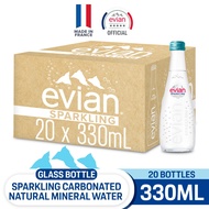 Evian Sparkling Natural Mineral Water Glass (20 x 330ml)