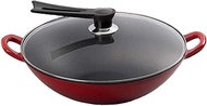 Wok Pan Household Non-Stick Carbon Steel Cookware Wok Frying Pan With Wooden And Steel Auxiliary Handle Cookware little surprise