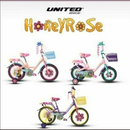 Sepeda Anak Cewek UNITED HONEYROSE 12 16 18 Inch Keranjang Boncengan
