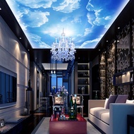 Blue Sky White Cloud Ceiling Wallpaper Dandelion Ceiling Decorative Painting Wallpaper Ceiling Large