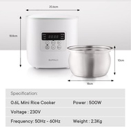 [READY STOCK] Buffalo 0.6L Mini Rice Cooker 牛头牌迷你电饭锅 (KW86)