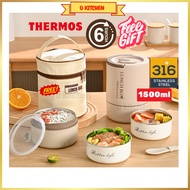 Layer Lunch Box Stainless Steel Thermos Lunch Box/保溫飯盒 304 不銹鋼/Mangkuk Tingkat Tahan Panas