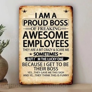 HELLOYOUNG Funny Boss Employee Appreciation Gift Motivational Vintage Tin Sign Home Office Decor Quo