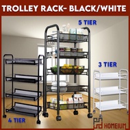 Homeium Trolley Rack Home Storage Office File Kitchen Organizers 3 tier / 4 tier / 5 tier