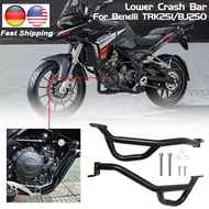 LJBKOALL Motorcycle Lower Engine Bumper Guard Crash Bar Frame Protector Steel for Benelli TRK251 TRK 251 2018 2019 2020 Accessories Black