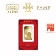TURBO [1OZ] PAMP Rooster Gold Bar 9999Gold