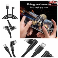 VALENTINE1 90 Degrees Type C Cable, Nylon Braid 90 Degrees PD 60W Quick Charger Cord, Quick Charge E