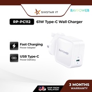 RAVPower 61W GaN Tech USB C Wall Charger RP-PC112 | Compact Size, High Efficiency