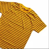 KATUN SMALL BLACK YELLOW STRIPE TSHIRT BIG SIZE OVERSIZE JUMBO CVC COTTON SHORT SLEEVE FOR MEN, GIRL
