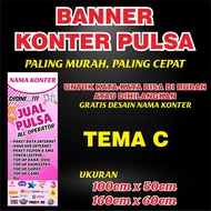 spanduk / banner KONTER PULSA BENTUK BERDIRI desain TERBARU!!!