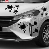 1Set 3pcs 3D Water Splash Realistic Stereoscopic Car Sticker Auto Body Bumper Scratch Cover For Toyo