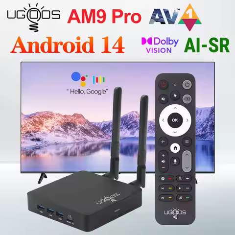 UGOOS AM9 Pro Amlogic S905X5-J TV BOX Android 14 LPDDR5 4G64G Supoprt AI-SR 4K HDR WiFi6 BT5.2 1000M