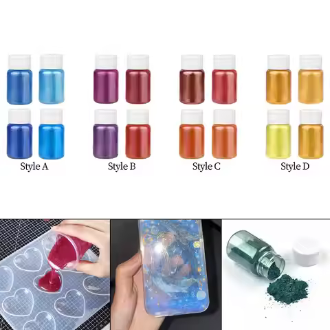 4 Pieces Pearlescent Mica Powder Natural Mica Mineral Powder Pigment Powder for DIY Slime Paints Soa
