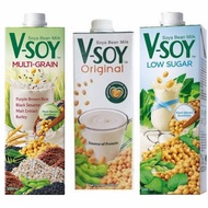 Vsoy 1 liter susu kedelai/v-soy original+vsoy multi grain+vsoy low fat