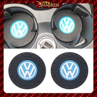 2Pcs Car Cup Holder Coaster Anti-Slip Rubber Pad For Volkswagen VW polo golf mk1 mk3 mk4 mk5 mk6 mk7 gti beetle jetta tiguan passat scirocco Accessories