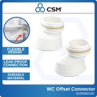 CSM Flexible WC Offset Connector Toilet Pan Offset Pipe Connector Flexible Waste Adapter
