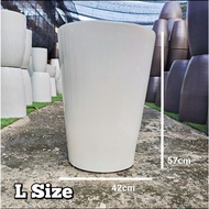 90s Greenovation XTRA Large Cylinder Tall White Ceramic Pot 特大经典圆柱高白陶瓷花盆