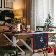 Yimanqiyun Jacquard Table Runner Kain Meja Perayaan Krismas Kain Meja Kopi Perayaan Alas Meja TV Kab