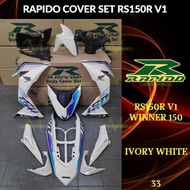 RAPIDO COVER SET RS150R/RS150 V1 WINNER 150 (33) IVORY WHITE (STICKER TANAM/AIRBRUSH) COVERSET