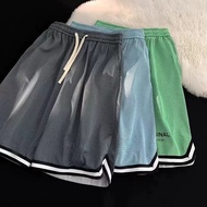 Mesh Quick-Drying Ice Silk Basketball Shorts Men Summer Breathable Sports American Fitness Leisure L