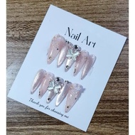 Nailbox - M87 - Cat eye fake nails with charm soobin nailbox fake nails press on nails