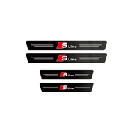 1/4/5Pcs Car Door Sill Scuff Plate Decor Carbon Fiber Stickers For Audi A1 A2 A3 A4 A5 A6 A7 A8 Q1 Q