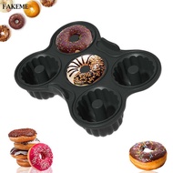 FAKEME Silicone Donut Pan Donut Making Accessories Mould for Chocolate Biscuit Cake