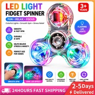 YukToy LED Light Fidget Spinner Light Fidget Finger Toy Hand Spinner Stress Reduction Kids Toys