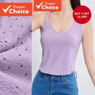 Women Casual Plain Cold Shoulder Jacquard Tank Top L129ED657