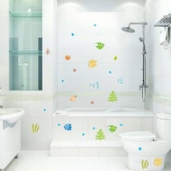 wallpaper sticker for wall wallpaper dinding wallpaper sticker for wall wallpaper XUNJIE Removable Waterproof Bathroom Decor Underwater Cartoon Decal for Kid's Room Home Decor Wall Stickers Decoration Fish