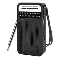 AM FM Pocket Radio Transistor Radio with Loudspeaker Headphone Jack Portable Radio for Indoor Outdoo