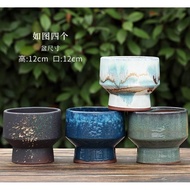 Ready Stock ‼️ Ceramic Succulent Pot/Set 花盆粗陶大口径陶瓷紫砂简约多肉植物老桩盆绿萝花盆个性简约