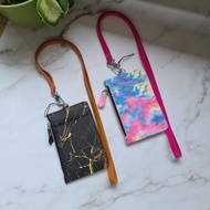 SG🇸🇬Marble Zip PU Cardholder With Soft Lanyard(3 prints)
