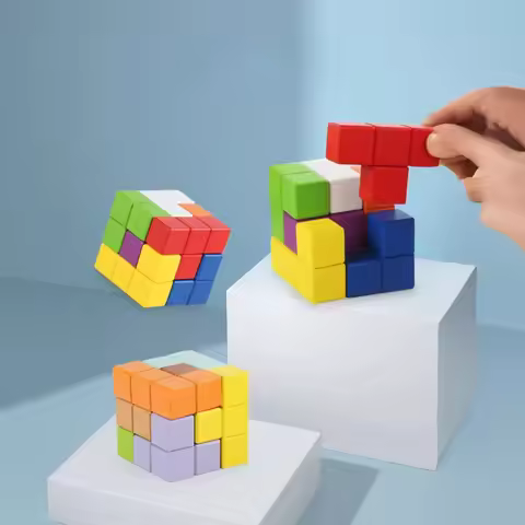 Hot-selling Luban Lock Soma Building Block Cube Tetris 3d Puzzle Rubik's Cube Early Education Puzzle