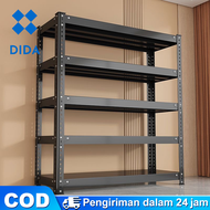 Rak Besi Siku 5 Susun Serbaguna Untuk Gudang Supermarket Dapur