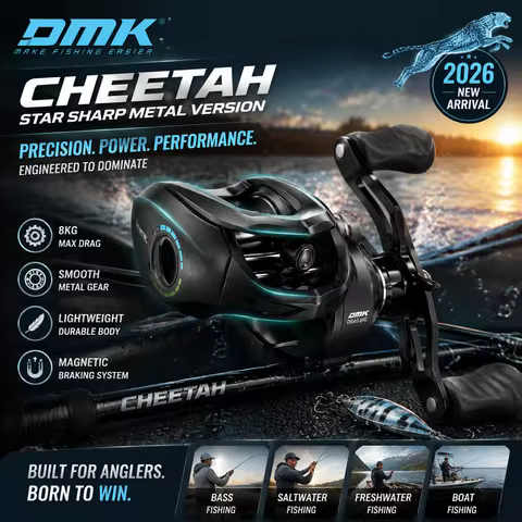 DMK Baitcasting Fishing Reel 2026 Cheetah Metal Version 8 5 High Speed Long Casting General Purpose 