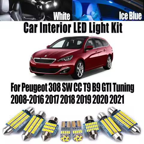 Canbus For Peugeot 308 SW CC T9 B9 GTI Tuning 2008-2019 2020 2021 Car Reading Bulbs No Error LED Int
