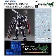 [MONSTER ] MG191 MG 1/100 FA 78 TB FULL ARMOR VER.KA THUNDERBOLT WATER SLIDE DECAL FLUORESCENT