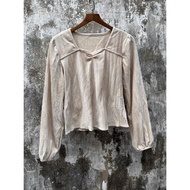 Velvet shirt with round neck and long sleeves frs. T8010