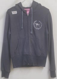 Hoodie Jaket Wanita Zipper Premium – Motif Glitter Anjing PINK Lembut Hangat Nyaman Dipakai PreLoved