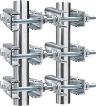 3 Sets Antenna Mast to Mast Clamp Bracket Kit with V Jaw Blocks for 1"-2.5" OD Poles, Heavy Duty Mou