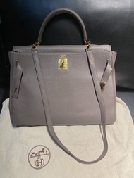Tas Hermes Kelly 35 Etain GHW Togo