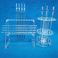 Trapezoidal disc pipette holder, circular frame graduated pipette holder, acrylic dropper holder