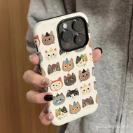 2-in-1 Shockproof Phone Case Full of Cats Fashion Trend High-End Graffiti Hot-Selling Matte Hard Cas